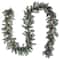 9' x 10" Pre-lit Glittery Mountain Spruce Artificial Christmas Garland with White Edged Cones, Red Berries and 50 Clear Lights